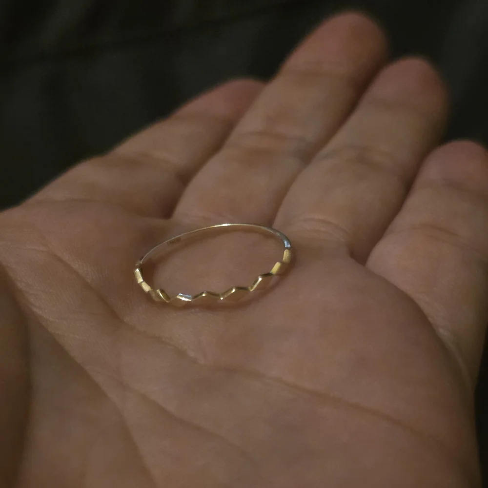 14K Gold Faceted Dainty Ring - Picture 3 of 9